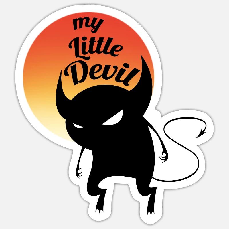 my little devil!! - Sticker size S (10 x 10 cm) - white matte