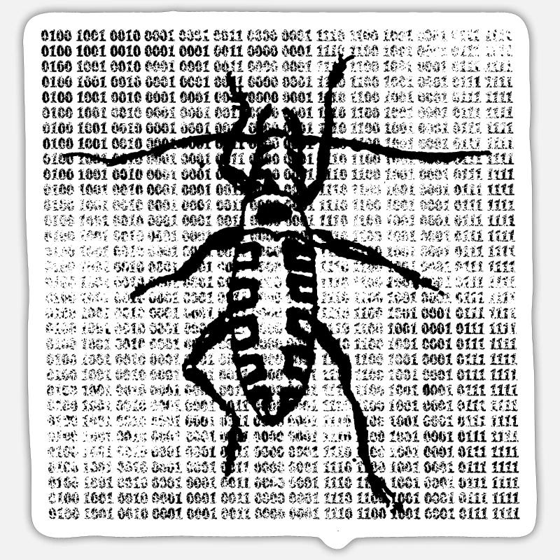 Bit worm - digital worm Sticker size S (10 x 10 cm)