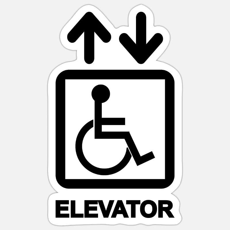 Disabled People Elevator Sign Sticker size S (10 x 10 cm)