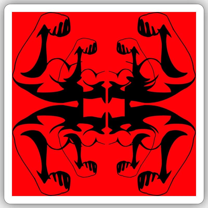 Red Powerful Sticker taille S (10 x 10 cm)