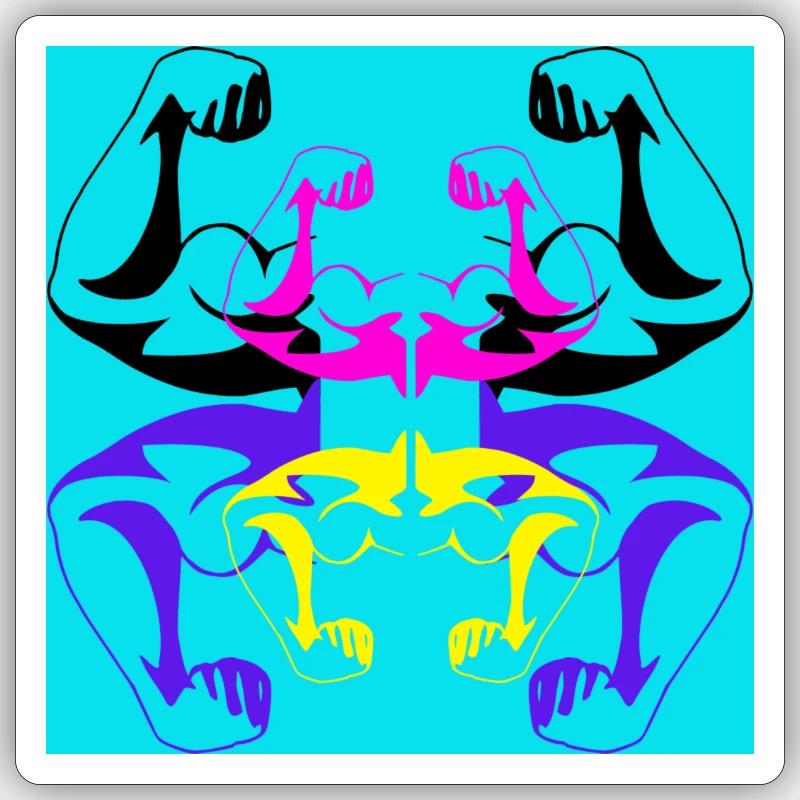 Funky Cool Powerful - Sticker taille S (10 x 10 cm) - blanc mat
