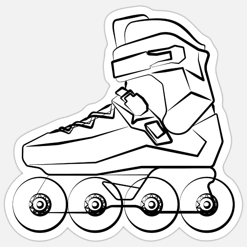 inlineskates inlineskate rollers rollerskates - Sticker taille S (10 x 10 cm) - blanc mat
