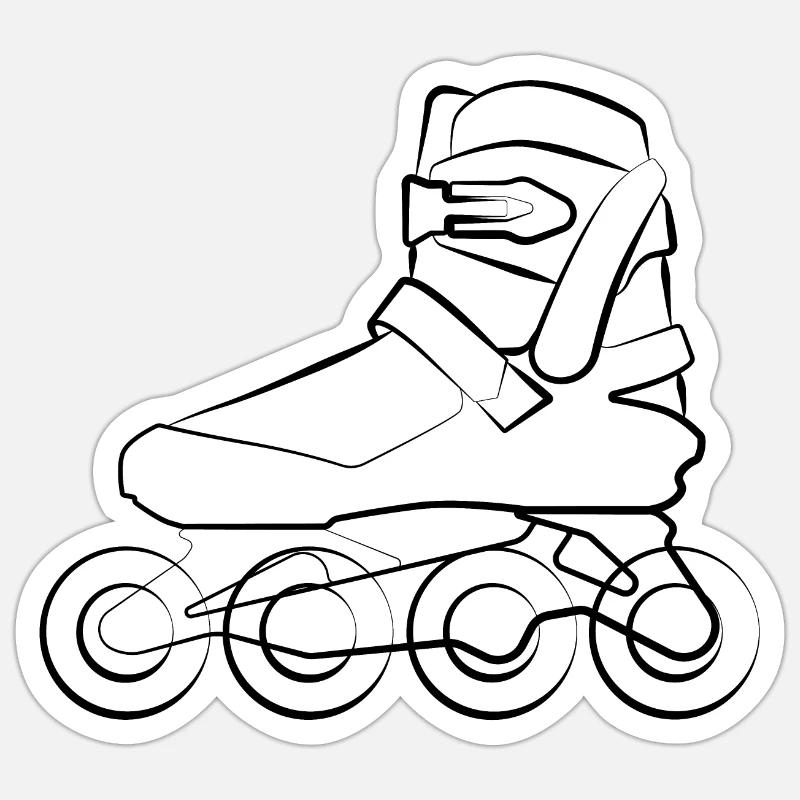 inlineskates inlineskate rollers rollerskates - Sticker taille S (10 x 10 cm) - blanc mat
