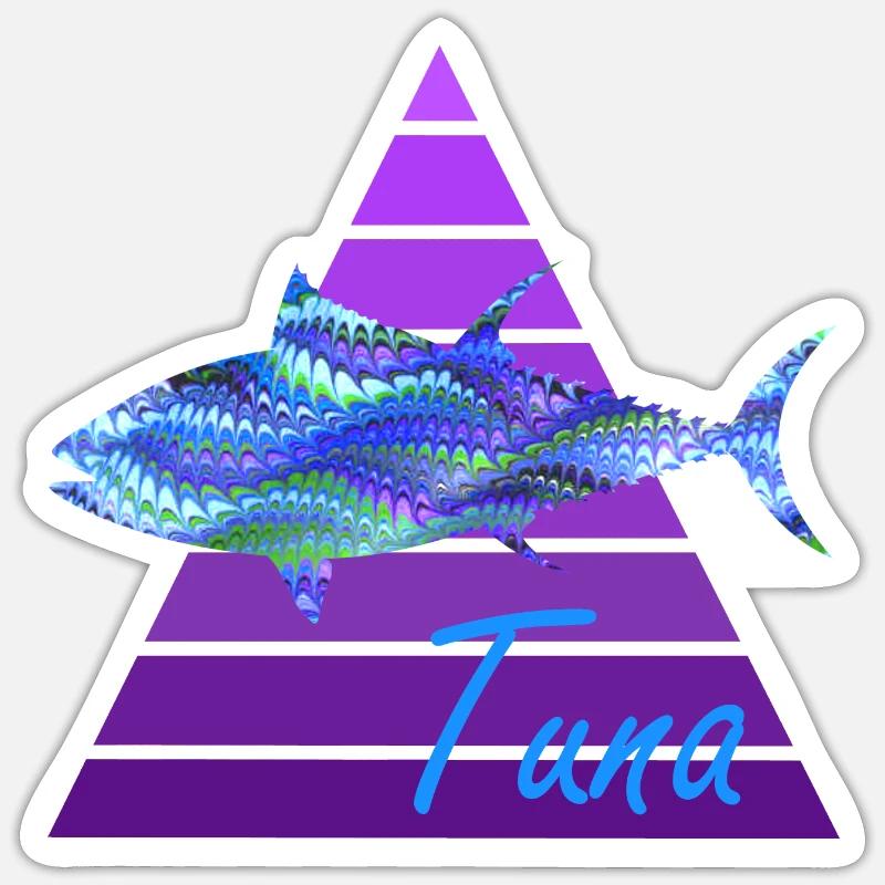 thunfisch e 103 - Sticker Größe S (10 x 10 cm) - Mattweiß