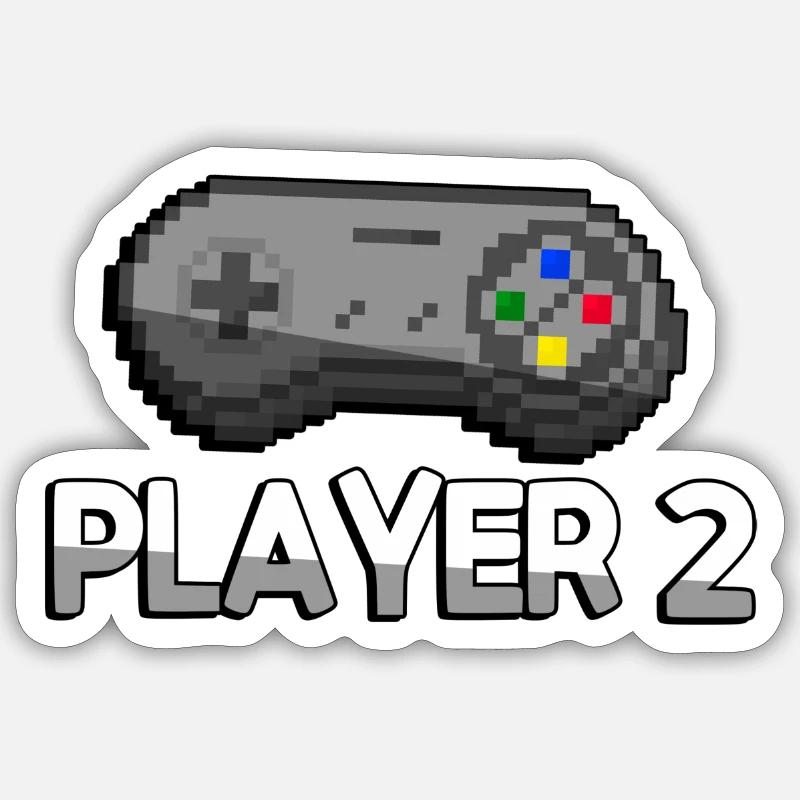 PLAYER 2 + SNES Controller - Gaming Sticker Größe S (10 x 10 cm)