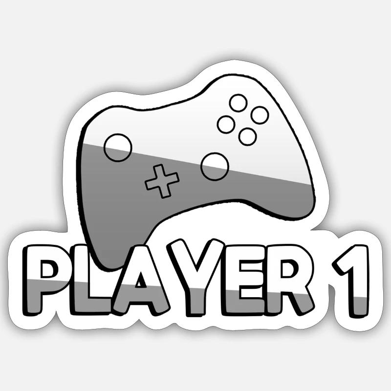PLAYER 1 + Controller - Gaming Sticker Größe S (10 x 10 cm)