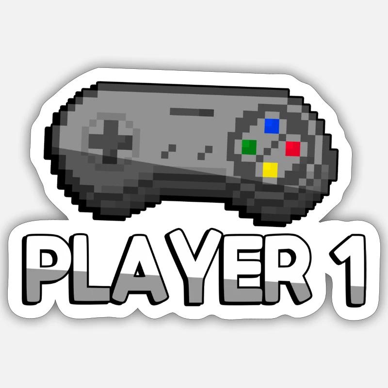 PLAYER 1 + SNES Controller - Gaming Sticker size S (10 x 10 cm)