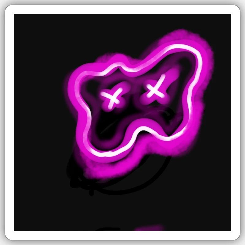 Neon - Sticker taille S (10 x 10 cm) - blanc mat