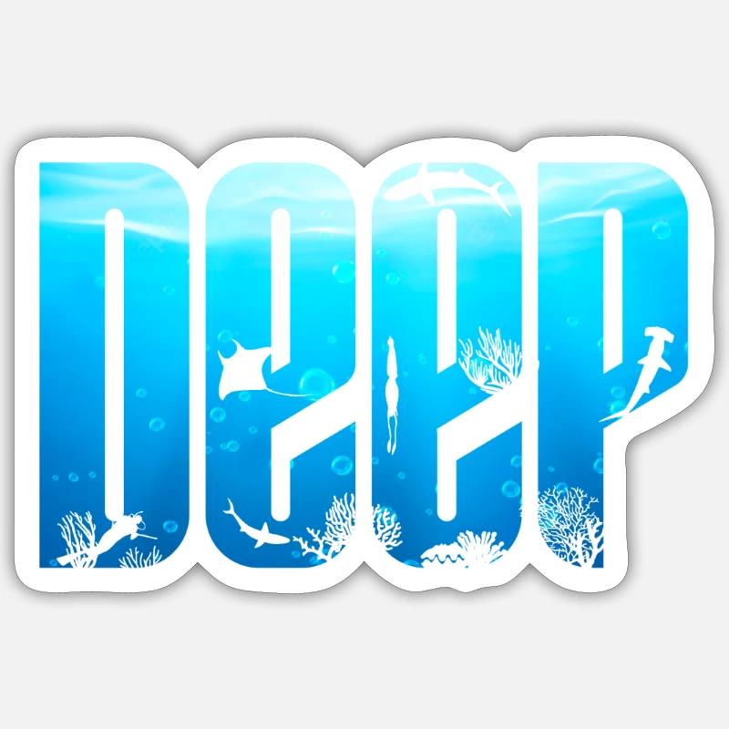 DEEP - Seabed - Sticker size S (10 x 10 cm) - white matte