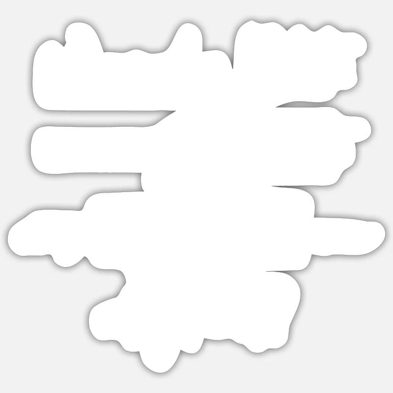 Wenn der Blitz in ein E Auto einschlägt getankt - Sticker Größe S (10 x 10 cm) - Mattweiß
