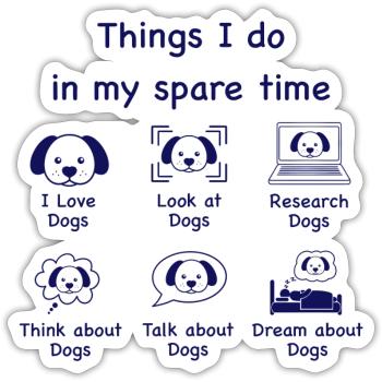 Hundeliebhaber (blau) - Sticker Größe S (10 x 10 cm) - Mattweiß - Vorne