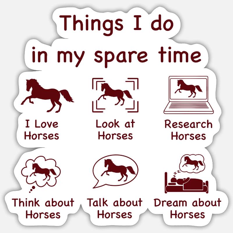 Amateurs de chevaux (marron) - Sticker taille S (10 x 10 cm) - blanc mat