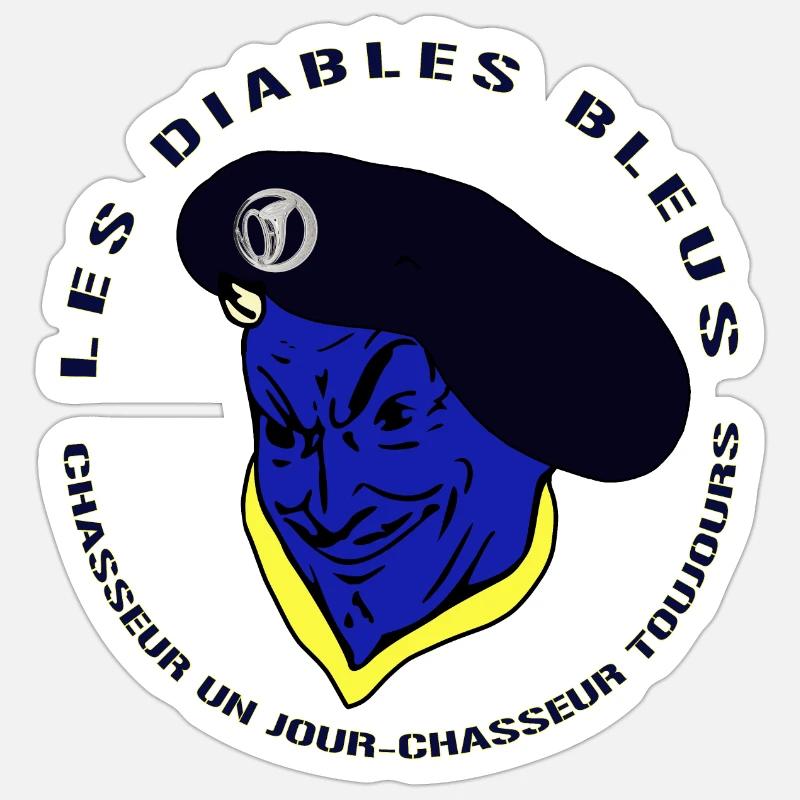Devises Chasseurs Alpins - Diables Bleus - Armée Sticker taille S (10 x 10 cm)
