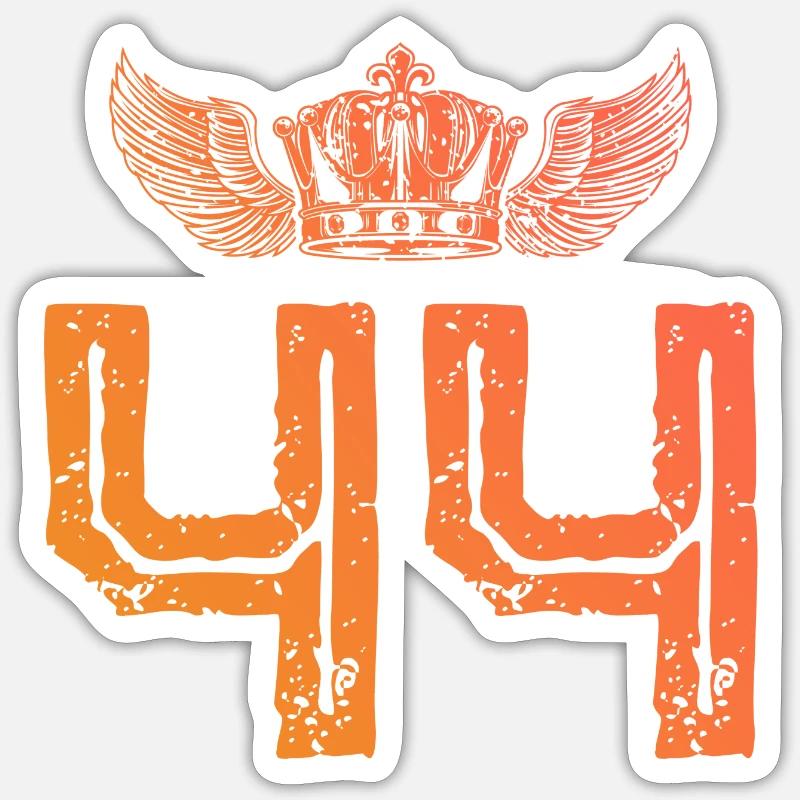 44 Couronne de numéros - Sticker taille S (10 x 10 cm) - blanc mat