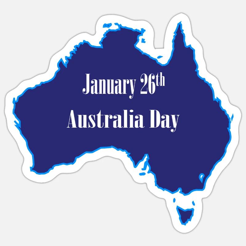 26 janvier Australia Day - Sticker taille S (10 x 10 cm) - blanc mat