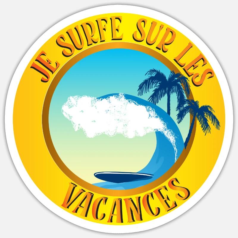 vacance - Sticker taille S (10 x 10 cm) - blanc mat