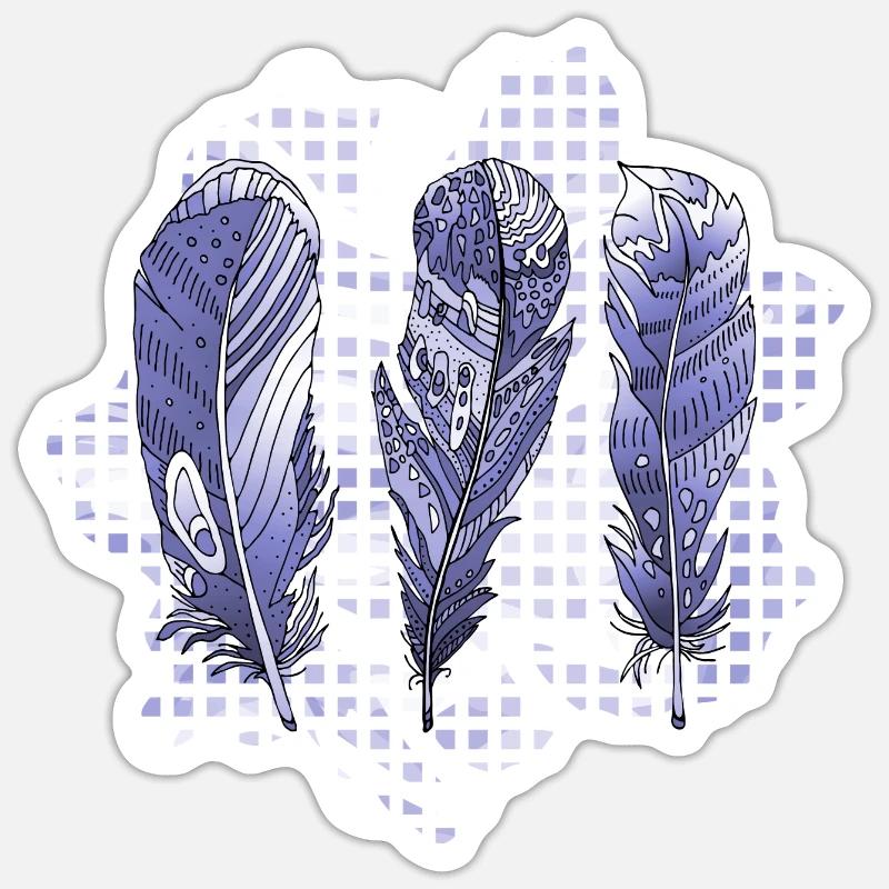 Feder - Sticker Größe S (10 x 10 cm) - Mattweiß