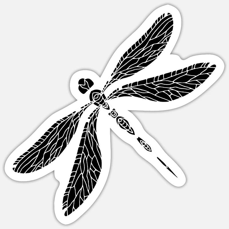 Dragonfly - Sticker size S (10 x 10 cm) - white matte