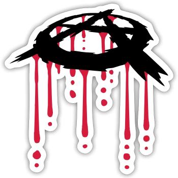 symbole d'anarchie goutte de sang - Sticker taille S (10 x 10 cm) - blanc mat - Devant
