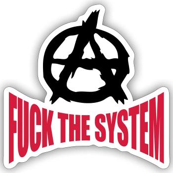 Fuck the system anarchy - Sticker size S (10 x 10 cm) - white matte - Front