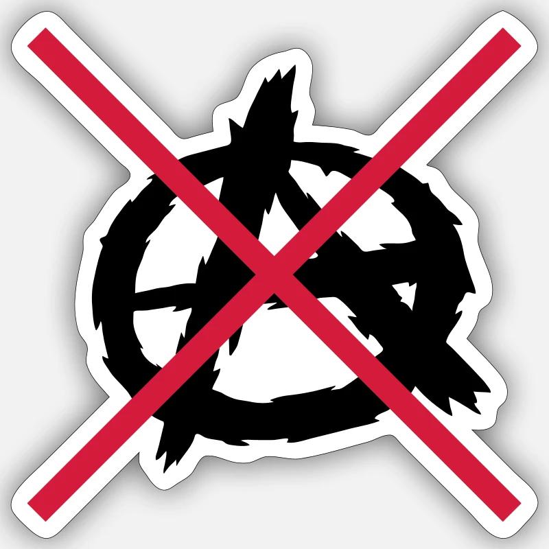 No anarchy symbol logo - Sticker size S (10 x 10 cm) - white matte