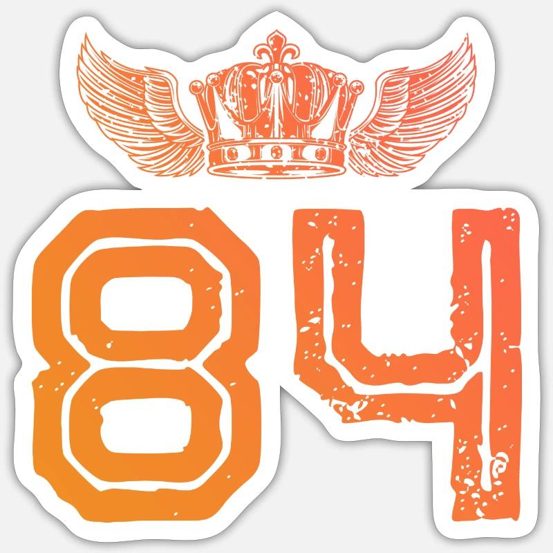 84 Couronne numérique - Sticker taille S (10 x 10 cm) - blanc mat