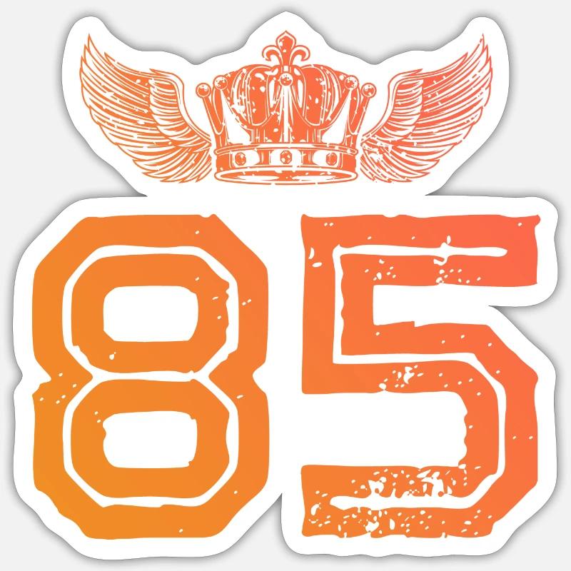 85 Number crown - Sticker size S (10 x 10 cm) - white matte