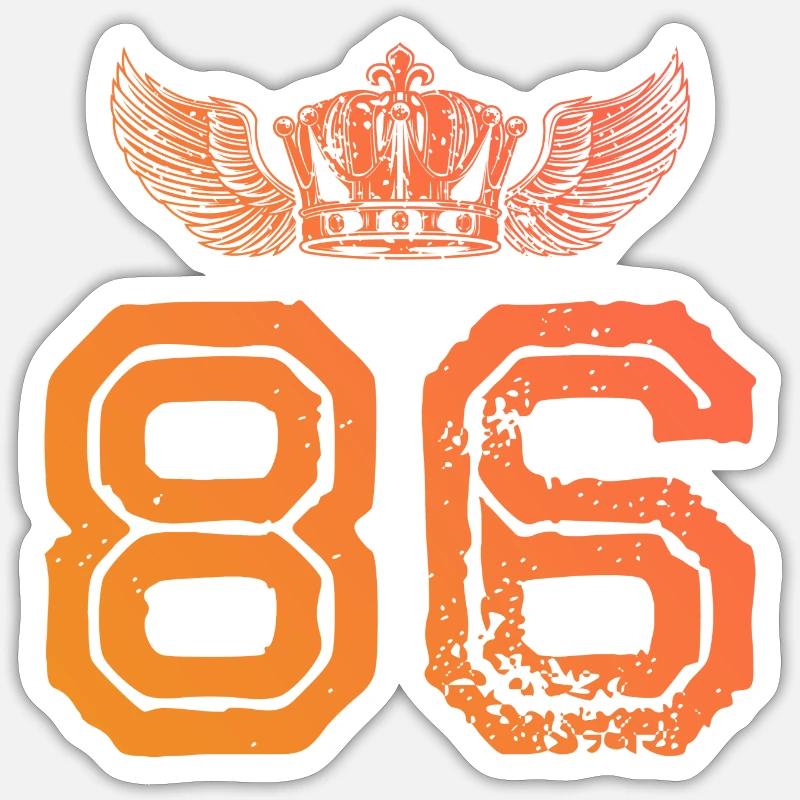 86 Couronne numérique - Sticker taille S (10 x 10 cm) - blanc mat