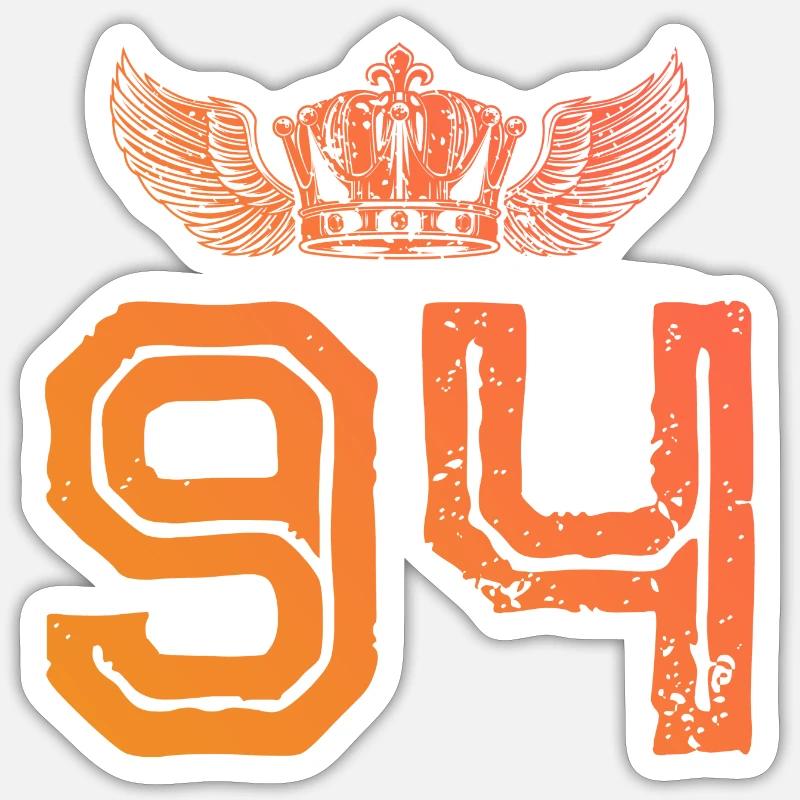 94 Couronne numérique - Sticker taille S (10 x 10 cm) - blanc mat