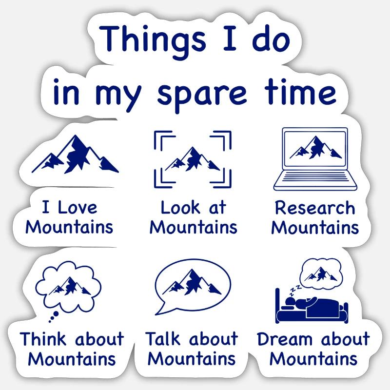 Mountain Lover (Blue) - Sticker size S (10 x 10 cm) - white matte