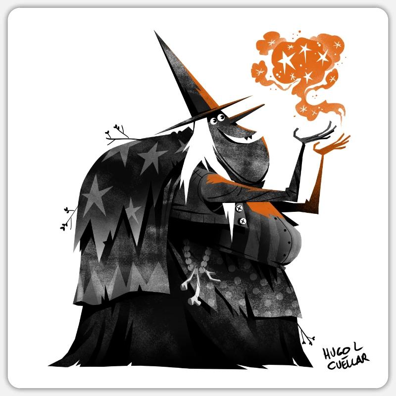 WITCH - Sticker size S (10 x 10 cm) - white matte