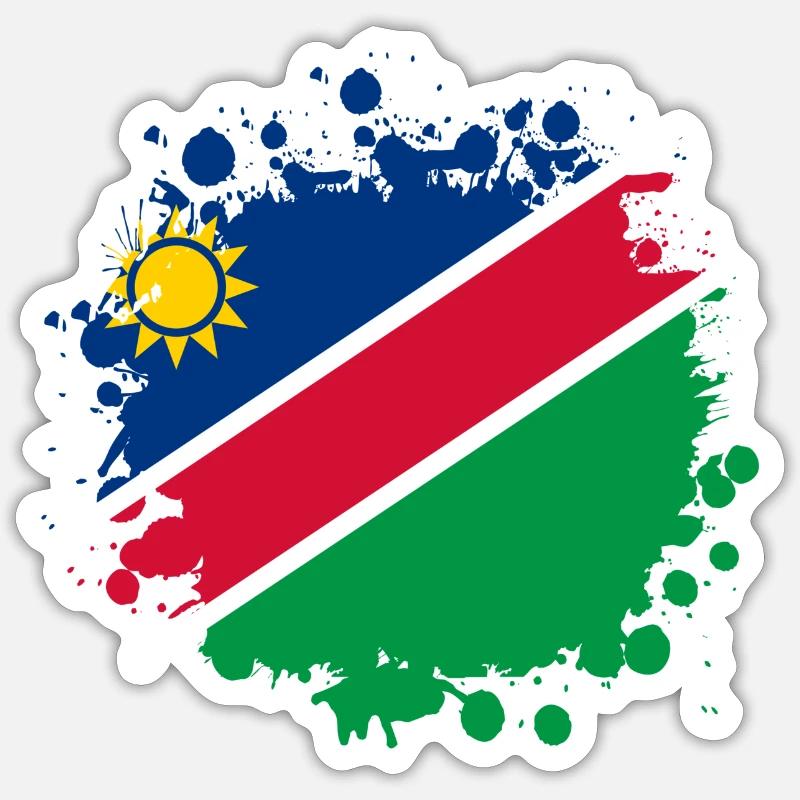Drapeaux de Namibie design blob - Sticker taille S (10 x 10 cm) - blanc mat