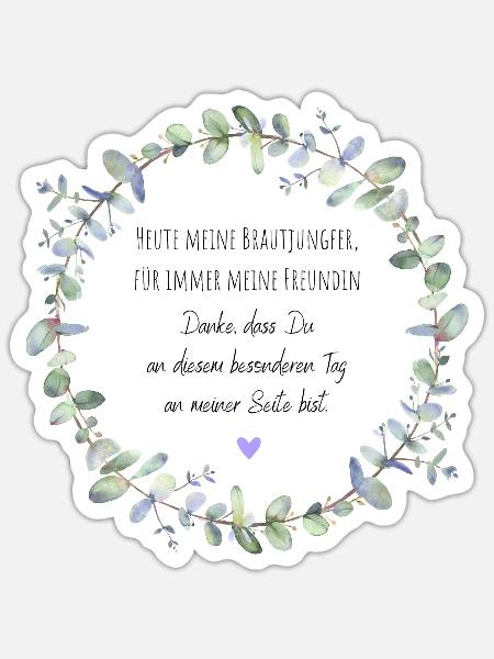 Brautjungfer Geschenk - Heute meine Brautjungfer - Sticker Größe S (10 x 10 cm) - Mattweiß