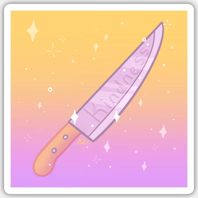Kill w Kindness Knife - Sticker size S (10 x 10 cm) - white matte