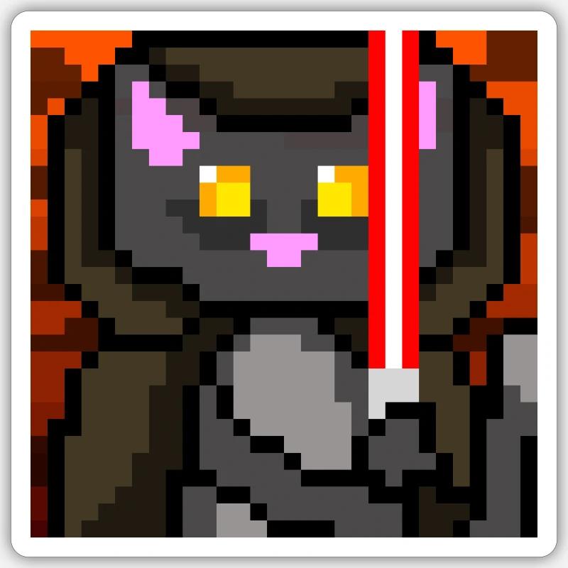 Vadercatpixel - Sticker taille S (10 x 10 cm) - blanc mat