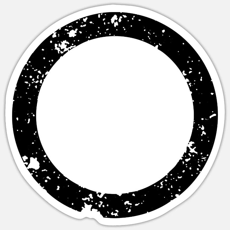 Dicker Ring - Schwarz / Used Look Sticker Größe S (10 x 10 cm)