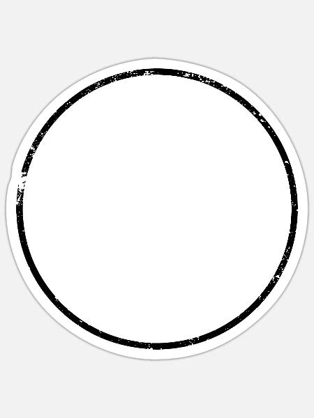 Schmaler Ring - Schwarz / Used Look - Sticker Größe S (10 x 10 cm) - Mattweiß