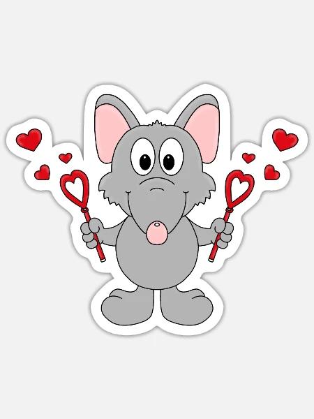RATTE - LIEBE - LOVE - SEIFENBLASEN - TIER - Sticker Größe S (10 x 10 cm) - Mattweiß