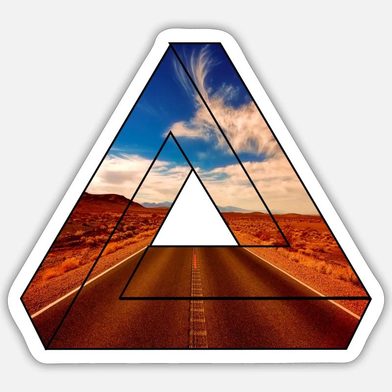 Triangle du désert - Sticker taille S (10 x 10 cm) - blanc mat