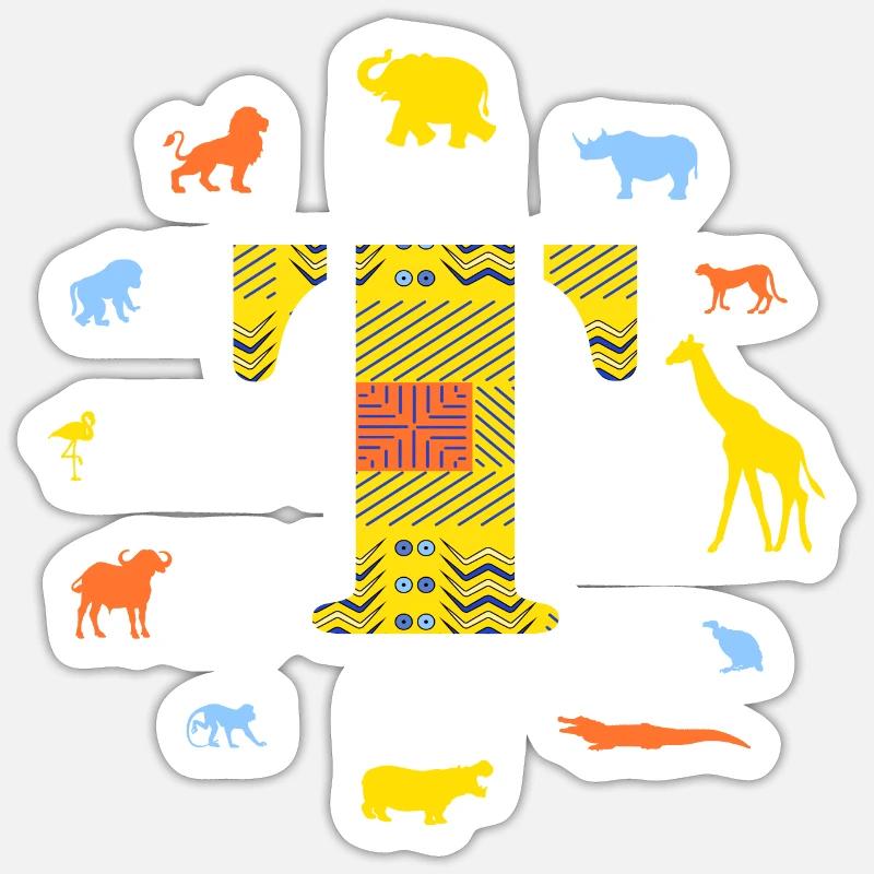 afrika t - Sticker Größe S (10 x 10 cm) - Mattweiß