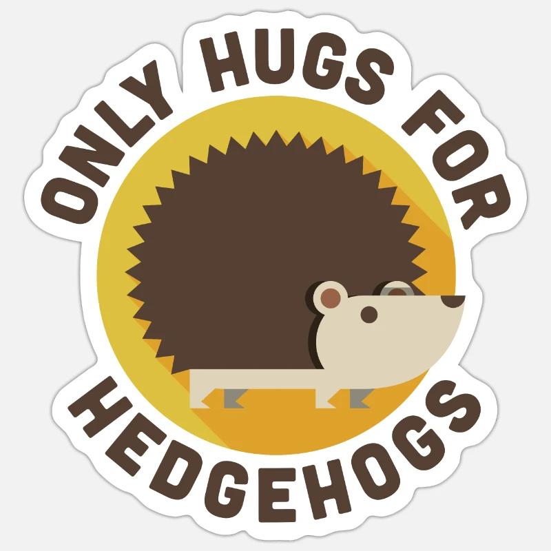 Igel - Nur Igel Umarmung - pos - Sticker Größe S (10 x 10 cm) - Mattweiß