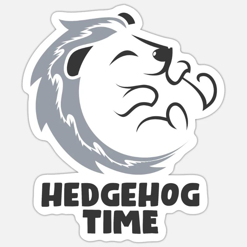 Hérisson - Temps - pos Sticker taille S (10 x 10 cm)