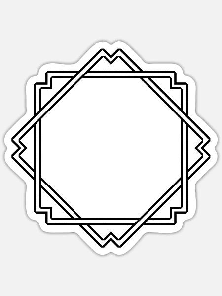 Bunter Quadratischer Rahmen Deko - Sticker Größe S (10 x 10 cm) - Mattweiß