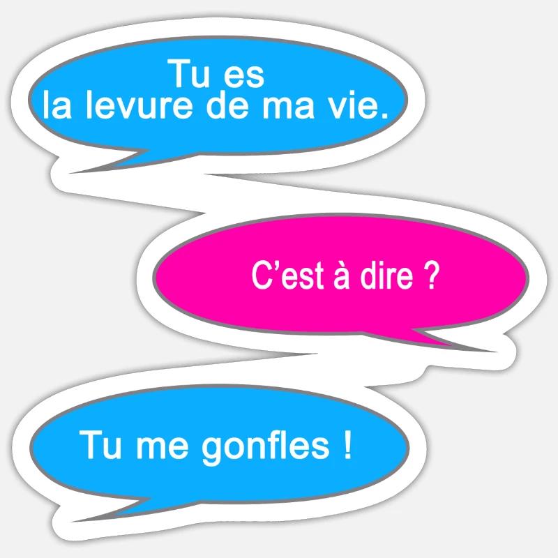 tu es ma levure - Sticker taille S (10 x 10 cm) - blanc mat