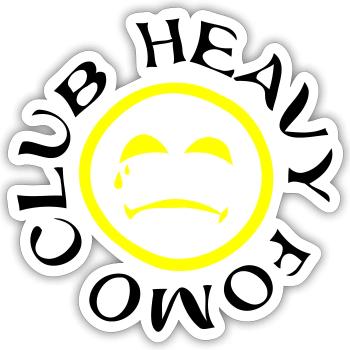 Heavy Fomo Club - Sticker taille S (10 x 10 cm) - blanc mat - Devant