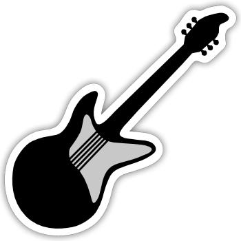 Elektrogitarre Gitarrist Gitarre spielen - Sticker Größe S (10 x 10 cm) - Mattweiß - Vorne