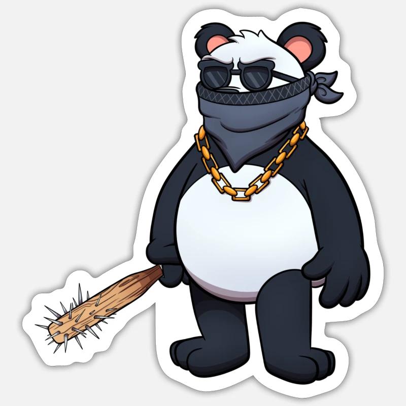 Panda Thug - Sticker size S (10 x 10 cm) - white matte