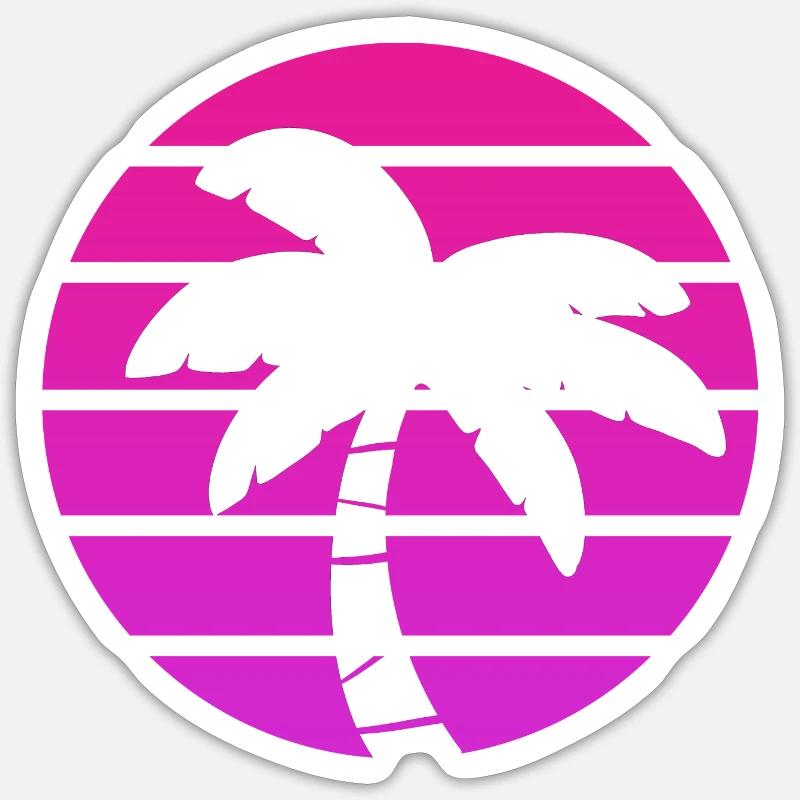 Palm Tree Sunset Lovers - Sticker size S (10 x 10 cm) - white matte