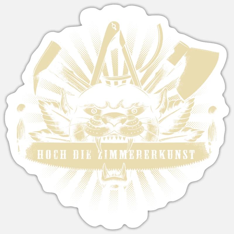 Zimmermann Zunftzeichen - Sticker Größe S (10 x 10 cm) - Mattweiß