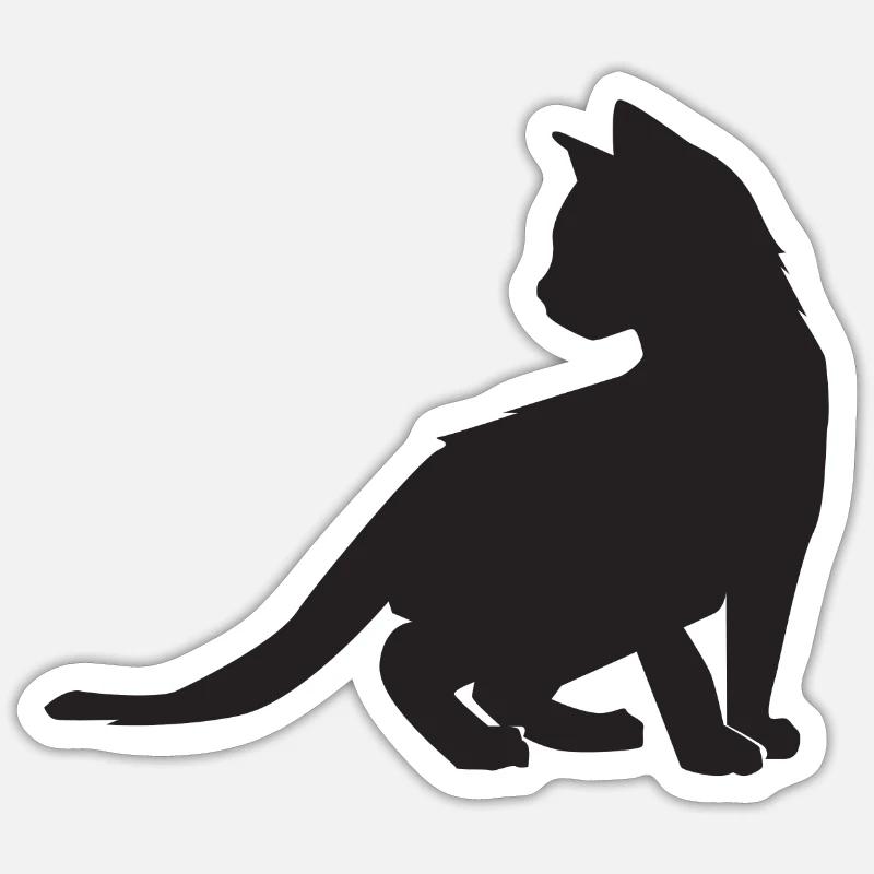 Conception de chaton - Sticker taille S (10 x 10 cm) - blanc mat